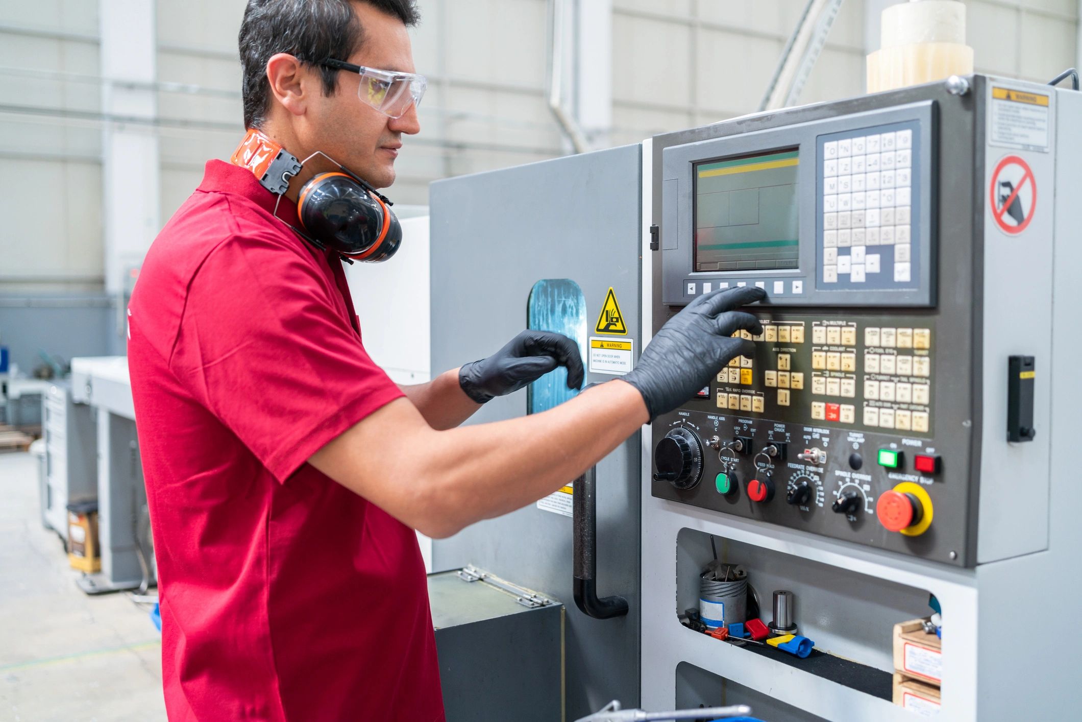 CNC machining setup representing precision manufacturing and metal part production